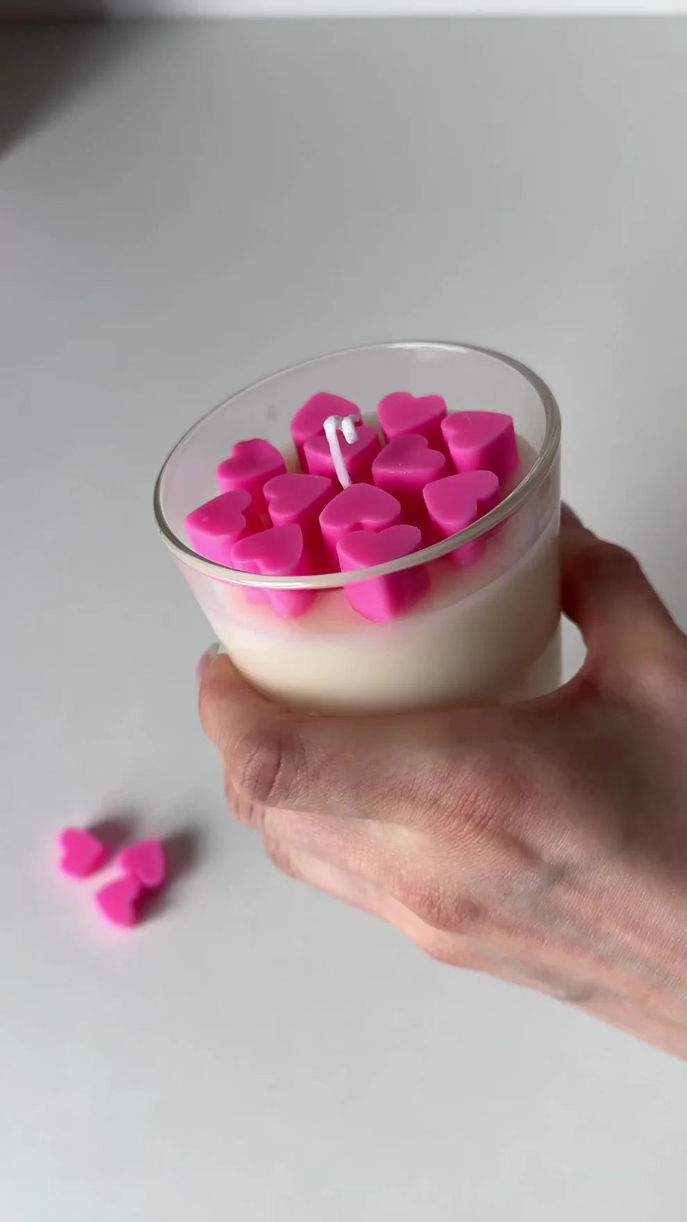 Pink Hearts Candle 💖